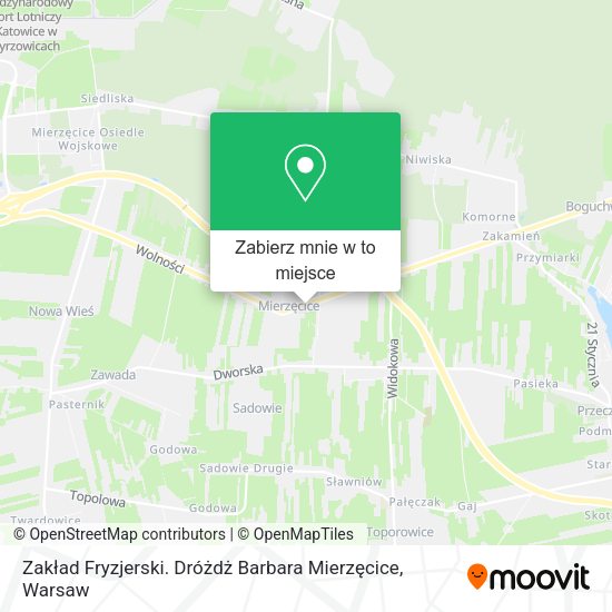 Mapa Zakład Fryzjerski. Dróżdż Barbara Mierzęcice