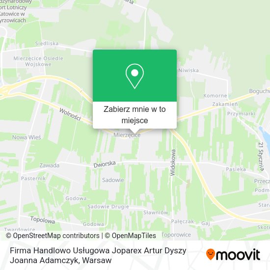 Mapa Firma Handlowo Usługowa Joparex Artur Dyszy Joanna Adamczyk