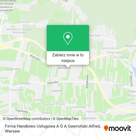 Mapa Firma Handlowo Usługowa A G A Gawroński Alfred