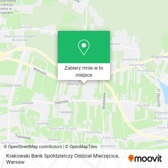 Mapa Krakowski Bank Spółdzielczy Oddział Mierzęcice