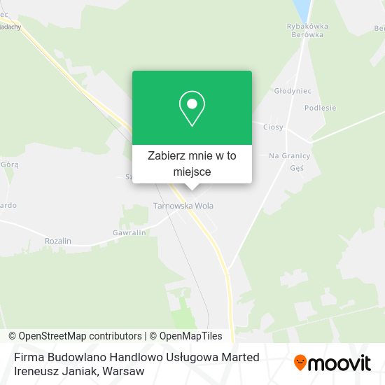 Mapa Firma Budowlano Handlowo Usługowa Marted Ireneusz Janiak