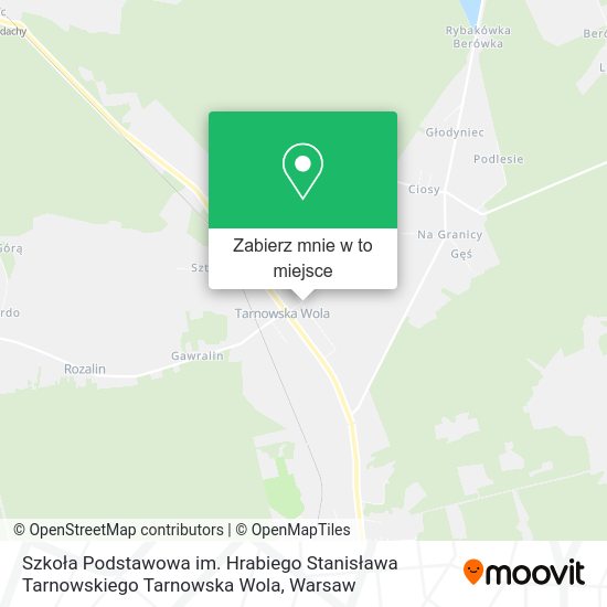 Mapa Szkoła Podstawowa im. Hrabiego Stanisława Tarnowskiego Tarnowska Wola