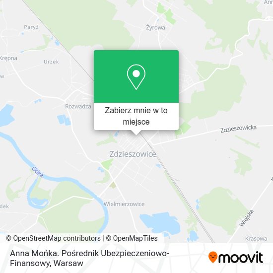 Mapa Anna Mońka. Pośrednik Ubezpieczeniowo- Finansowy