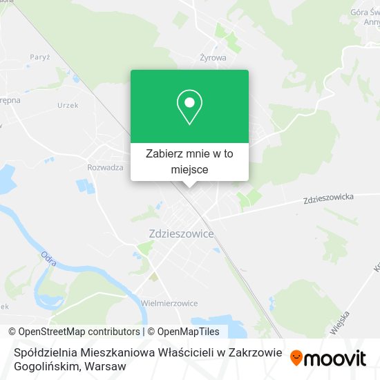 Mapa Spółdzielnia Mieszkaniowa Właścicieli w Zakrzowie Gogolińskim