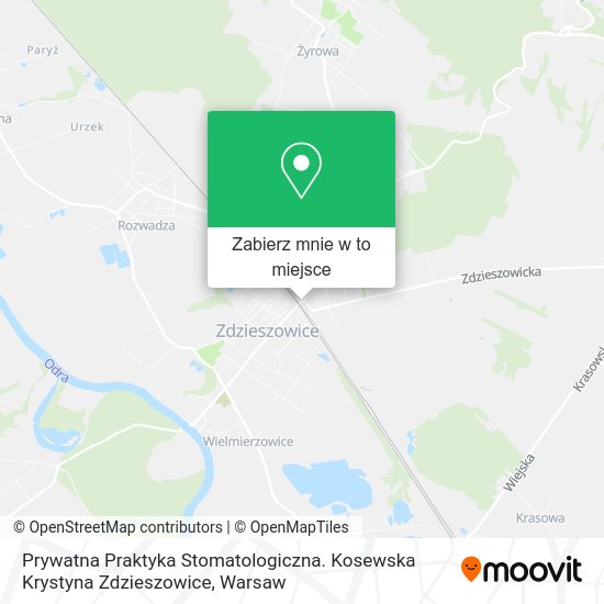 Mapa Prywatna Praktyka Stomatologiczna. Kosewska Krystyna Zdzieszowice