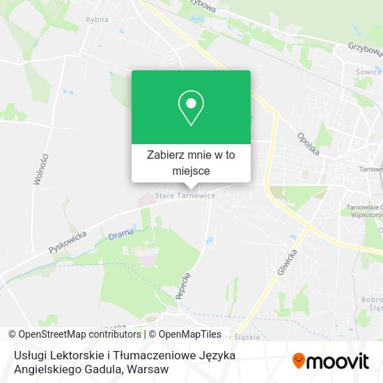 Mapa Usługi Lektorskie i Tłumaczeniowe Języka Angielskiego Gadula