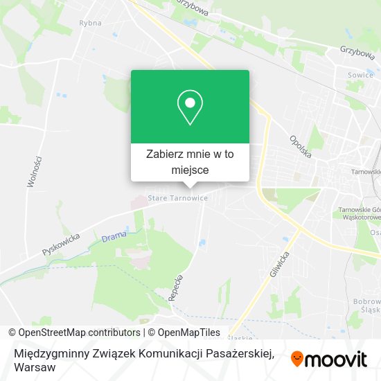 Mapa Międzygminny Związek Komunikacji Pasażerskiej