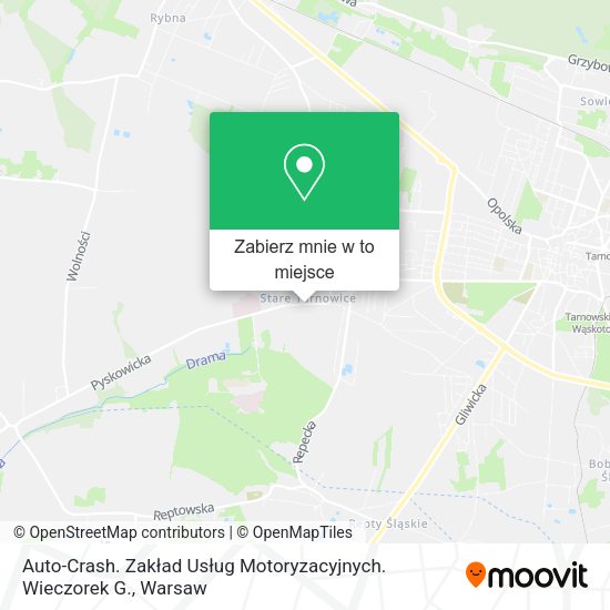 Mapa Auto-Crash. Zakład Usług Motoryzacyjnych. Wieczorek G.