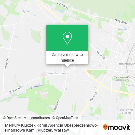 Mapa Merkury Kluczek Kamil Agencja Ubezpieczeniowo-Finansowa Kamil Kluczek