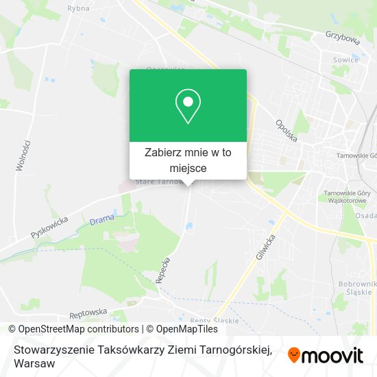 Mapa Stowarzyszenie Taksówkarzy Ziemi Tarnogórskiej