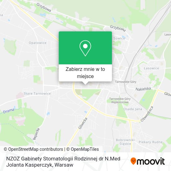 Mapa NZOZ Gabinety Stomatologii Rodzinnej dr N.Med Jolanta Kasperczyk