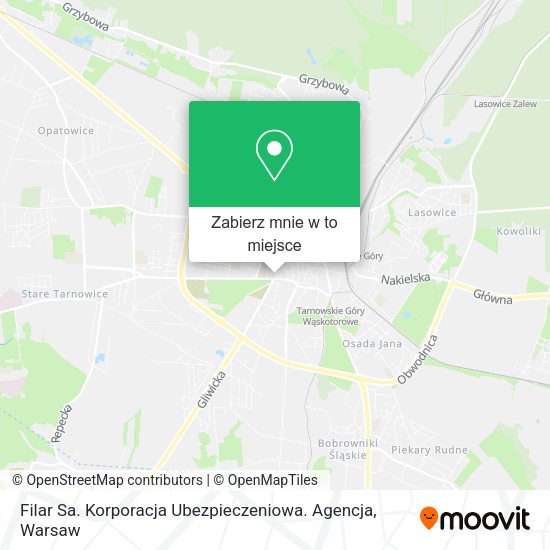 Mapa Filar Sa. Korporacja Ubezpieczeniowa. Agencja