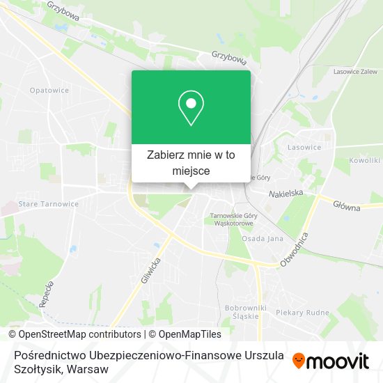 Mapa Pośrednictwo Ubezpieczeniowo-Finansowe Urszula Szołtysik