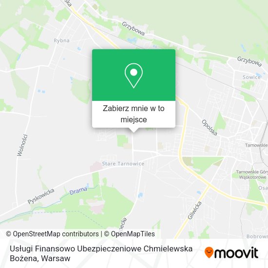 Mapa Usługi Finansowo Ubezpieczeniowe Chmielewska Bożena