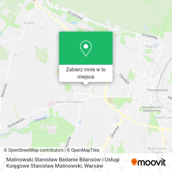 Mapa Malinowski Stanisław Badanie Bilansów i Usługi Księgowe Stanisław Malinowski