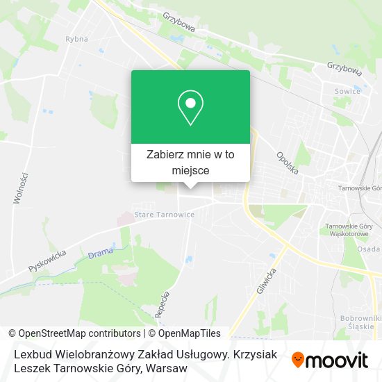 Mapa Lexbud Wielobranżowy Zakład Usługowy. Krzysiak Leszek Tarnowskie Góry