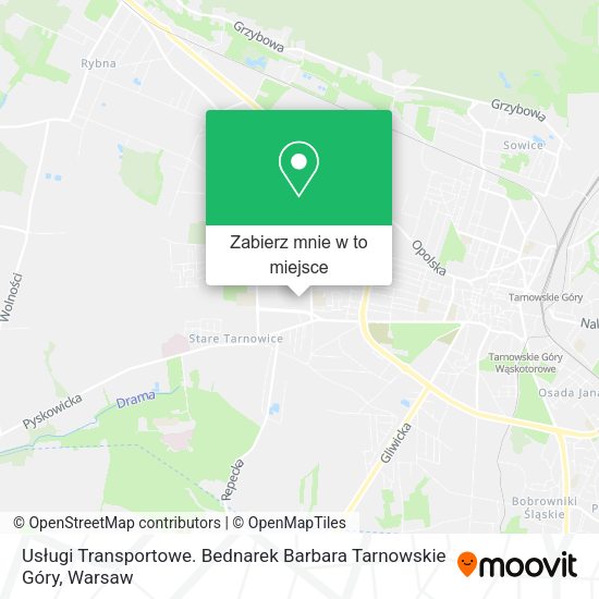 Mapa Usługi Transportowe. Bednarek Barbara Tarnowskie Góry