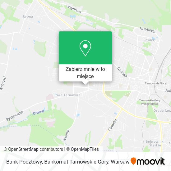 Mapa Bank Pocztowy, Bankomat Tarnowskie Góry