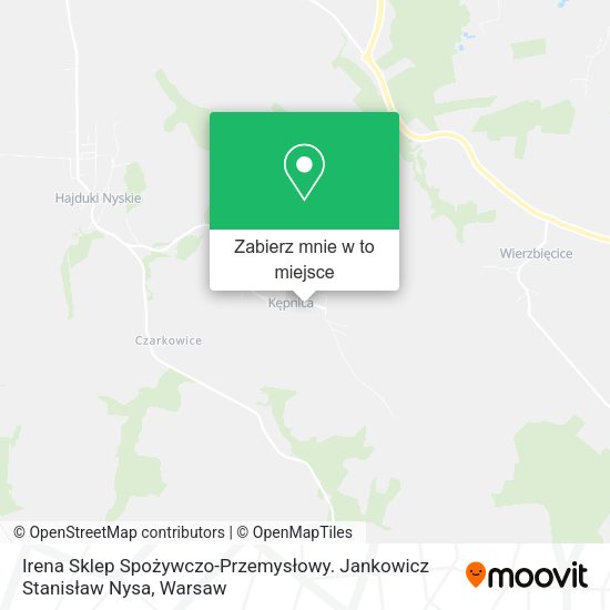 Mapa Irena Sklep Spożywczo-Przemysłowy. Jankowicz Stanisław Nysa