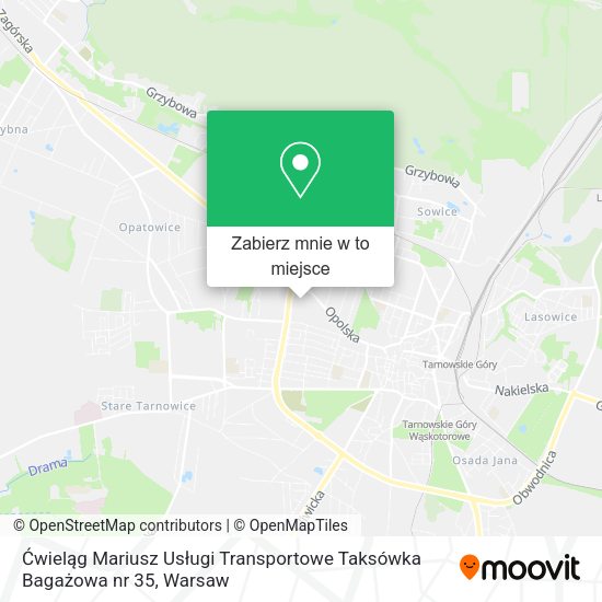 Mapa Ćwieląg Mariusz Usługi Transportowe Taksówka Bagażowa nr 35