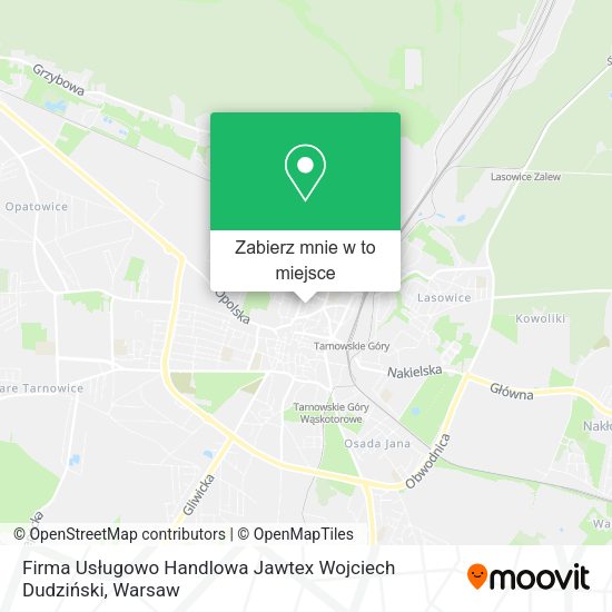 Mapa Firma Usługowo Handlowa Jawtex Wojciech Dudziński