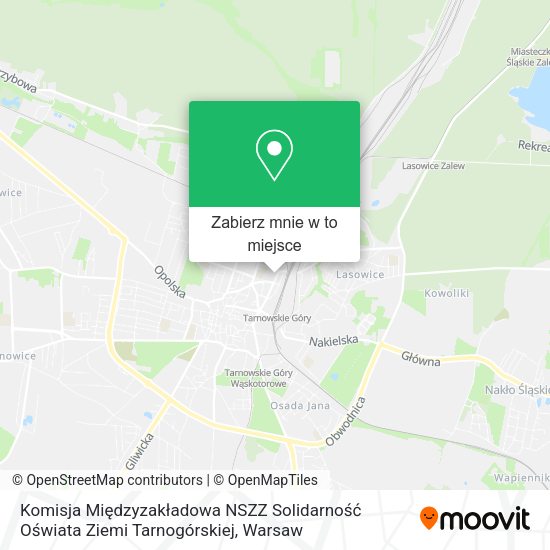 Mapa Komisja Międzyzakładowa NSZZ Solidarność Oświata Ziemi Tarnogórskiej