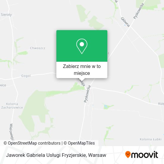 Mapa Jaworek Gabriela Usługi Fryzjerskie