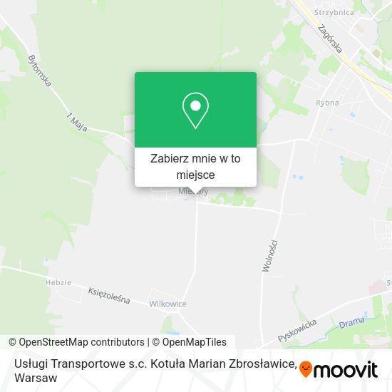 Mapa Usługi Transportowe s.c. Kotuła Marian Zbrosławice