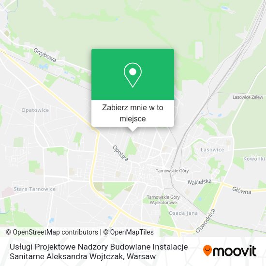 Mapa Usługi Projektowe Nadzory Budowlane Instalacje Sanitarne Aleksandra Wojtczak