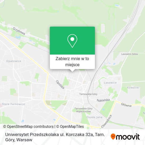 Mapa Uniwersytet Przedszkolaka ul. Korczaka 32a, Tarn. Góry