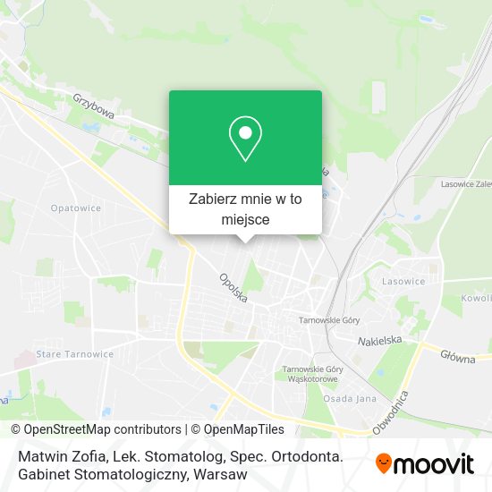 Mapa Matwin Zofia, Lek. Stomatolog, Spec. Ortodonta. Gabinet Stomatologiczny