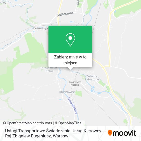 Mapa Usługi Transportowe Świadczenie Usług Kierowcy Raj Zbigniew Eugeniusz