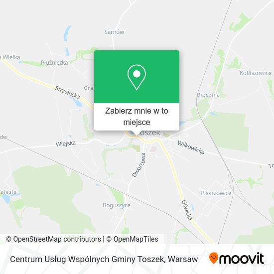 Mapa Centrum Usług Wspólnych Gminy Toszek