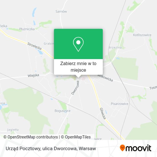 Mapa Urząd Pocztowy, ulica Dworcowa