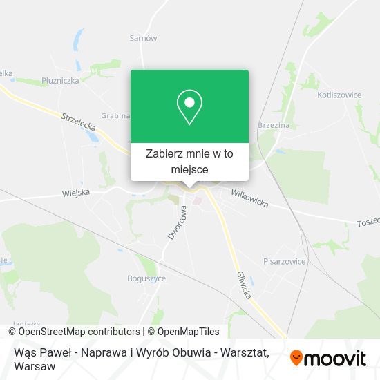 Mapa Wąs Paweł - Naprawa i Wyrób Obuwia - Warsztat