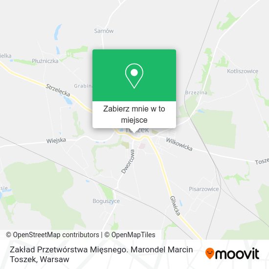 Mapa Zakład Przetwórstwa Mięsnego. Marondel Marcin Toszek