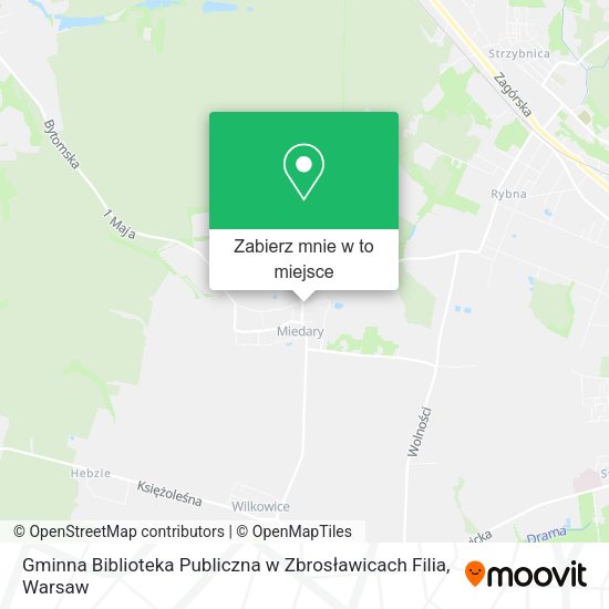 Mapa Gminna Biblioteka Publiczna w Zbrosławicach Filia