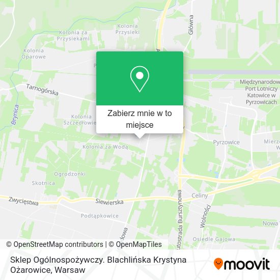 Mapa Sklep Ogólnospożywczy. Blachlińska Krystyna Ożarowice