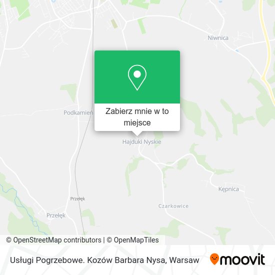 Mapa Usługi Pogrzebowe. Kozów Barbara Nysa