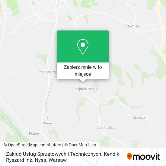 Mapa Zakład Usług Sprzętowych i Technicznych. Kendik Ryszard inż. Nysa