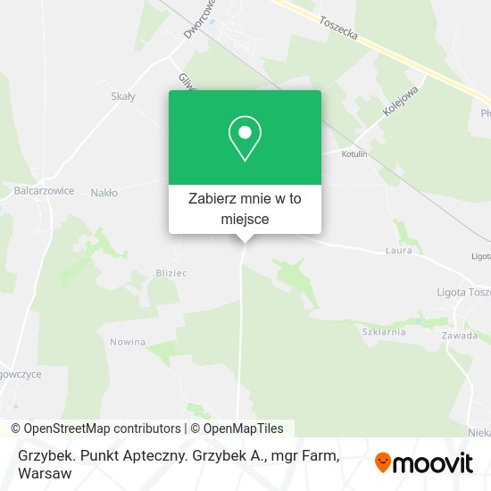 Mapa Grzybek. Punkt Apteczny. Grzybek A., mgr Farm