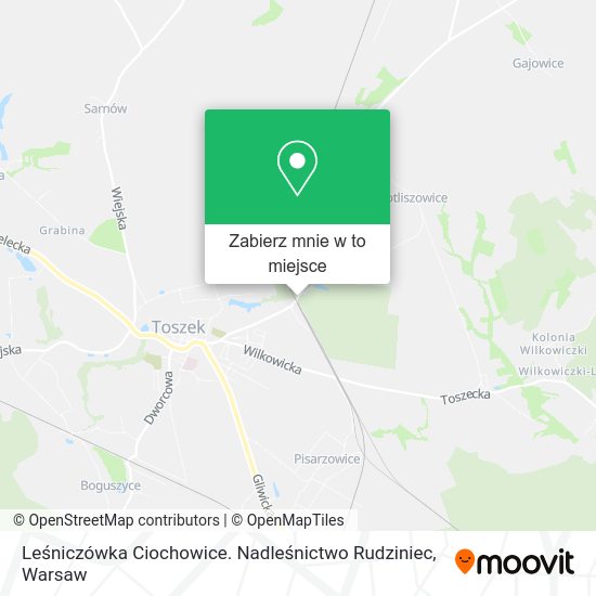 Mapa Leśniczówka Ciochowice. Nadleśnictwo Rudziniec