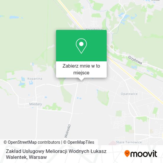 Mapa Zakład Usługowy Melioracji Wodnych Łukasz Walentek