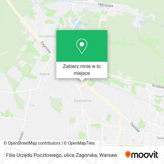 Mapa Filia Urzędu Pocztowego, ulica Zagórska