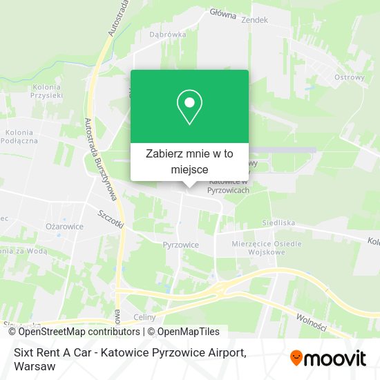 Mapa Sixt Rent A Car - Katowice Pyrzowice Airport