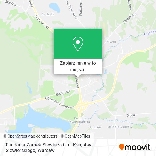 Mapa Fundacja Zamek Siewierski im. Księstwa Siewierskiego