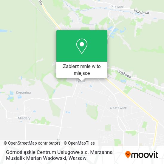 Mapa Górnośląskie Centrum Usługowe s.c. Marzanna Musialik Marian Wadowski