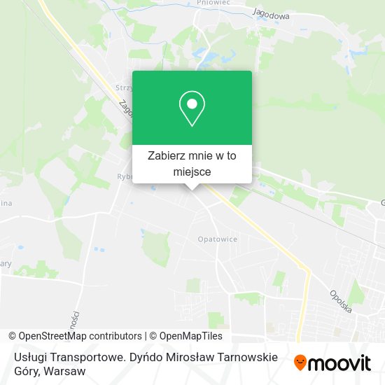 Mapa Usługi Transportowe. Dyńdo Mirosław Tarnowskie Góry