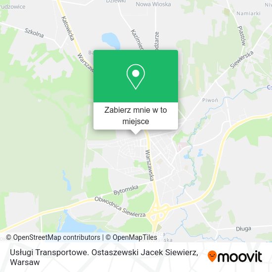 Mapa Usługi Transportowe. Ostaszewski Jacek Siewierz