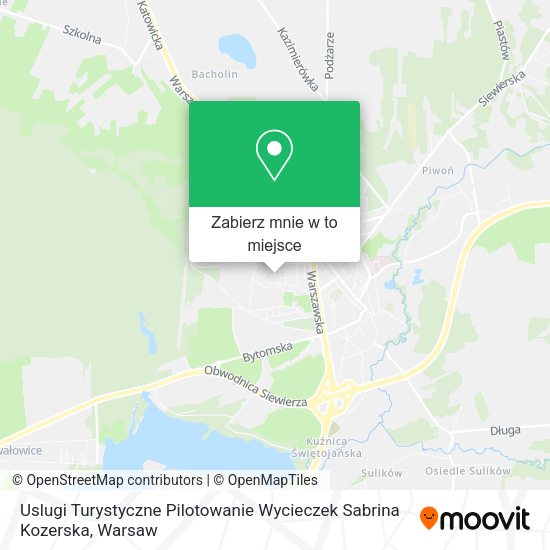 Mapa Uslugi Turystyczne Pilotowanie Wycieczek Sabrina Kozerska